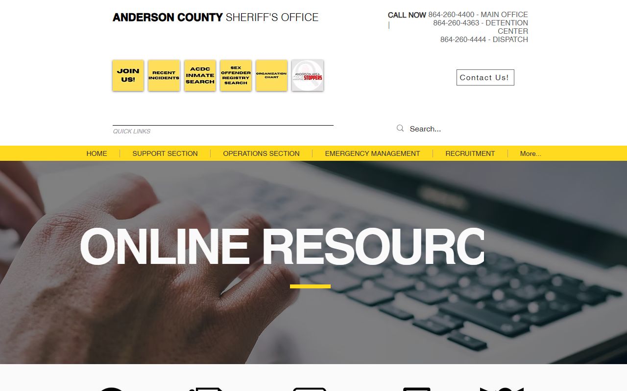 MyACSO portal for Anderson County police records access